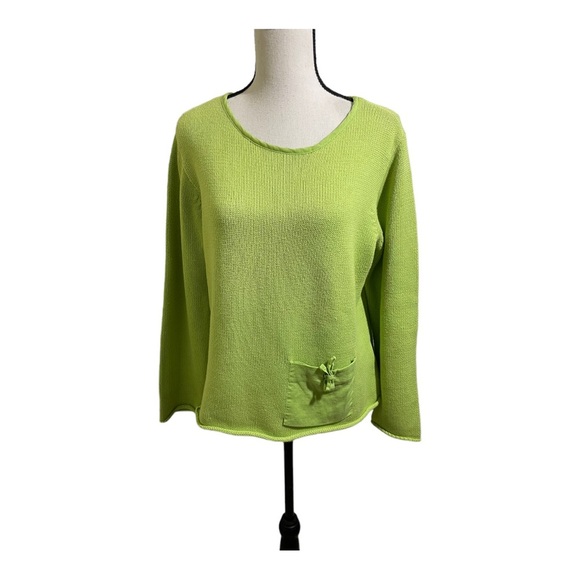 David Brooks cotton linen blend small pocket front knit style. Size Medium - Picture 4 of 11